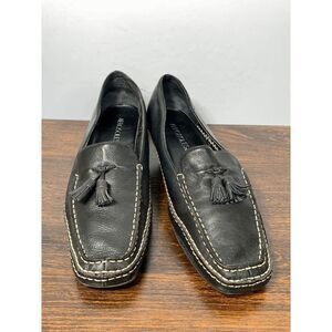Aerosoles Front Gate Women Kitten Heel Loafers Moccasin Black Leather Shoes 8.5M